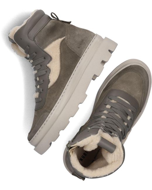 Nubikk Black Sneaker High Monro Macy Fur Damen