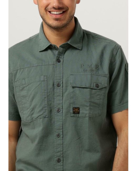 PME LEGEND Casual-Oberhemd Short Sleeve Shirt Ctn Linen Cargo Walker Herren in Green für Herren