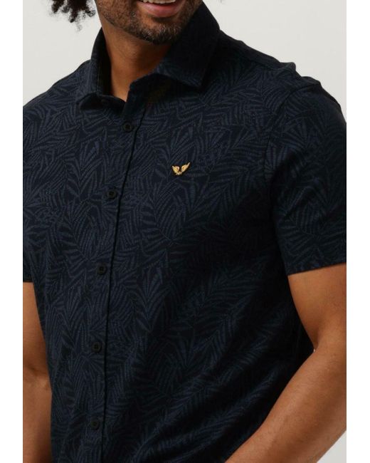 PME LEGEND Casual-Oberhemd Short Sleeve Shirt Print On Pique Jersey Herren in Blue für Herren
