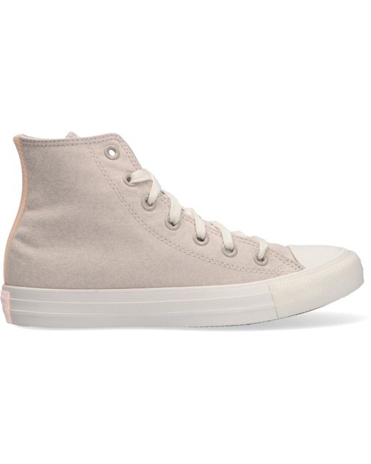 Converse Canvas Chuck Taylor All Star Hi Hoge Sneaker in het Naturel - Lyst