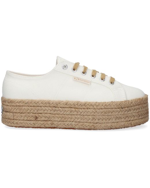 Superga Witte Lage Sneakers 2790 Drill Denim Rope in het Wit - Lyst