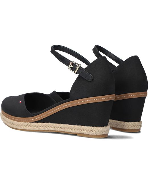 Tommy Hilfiger Black Schwarze Sandalen Basic Closed Toe Mid Wedge