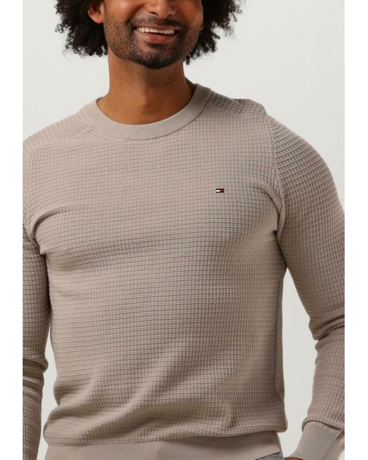 Tommy Hilfiger Pullover Spring Grid Structured Crew Neck in Gray für Herren
