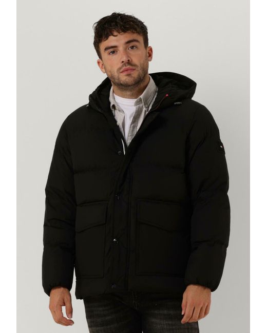 Tommy Hilfiger Wattierte Jack Hilfiger Down Hooded Jacket in Black für Herren
