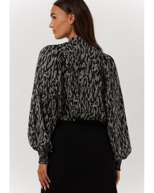 Alix The Label Black Bluse Ladies Woven Animal Turtle Neck Top