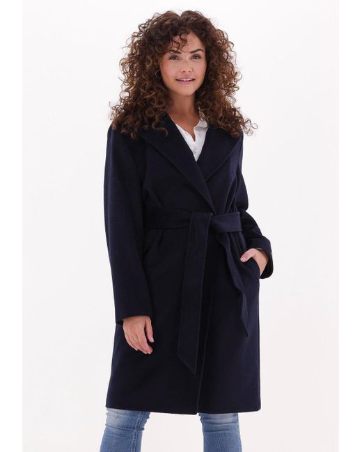 Tommy Hilfiger Blue Mäntel Wool Blend Db Belted Coat Damen