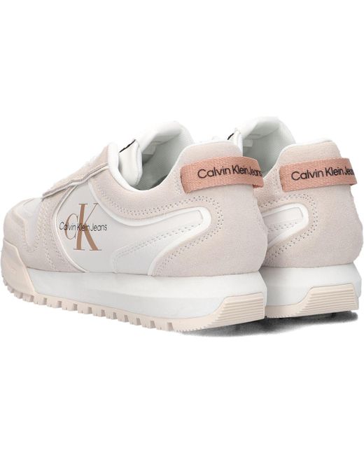 Calvin Klein Black Sneaker Low Tooth Runner Irregular Lines Dames