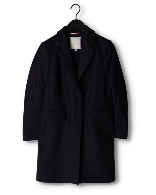 Tommy Hilfiger Black Mäntel Wool Blend Classic Coat Damen