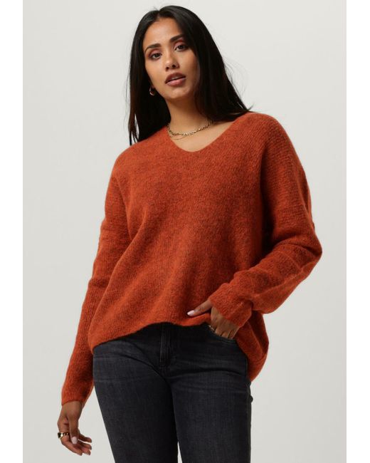 Mos Mosh Red Pullover Mmthora V-neck Knit