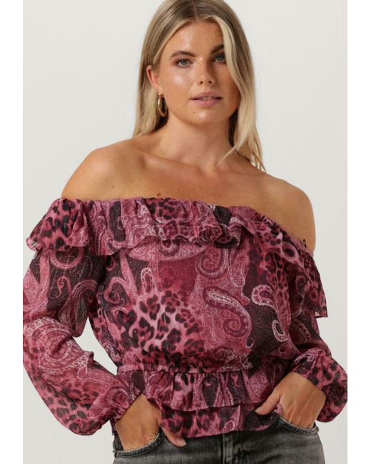 Guess Red Bluse Off Shoulder Lucy Top