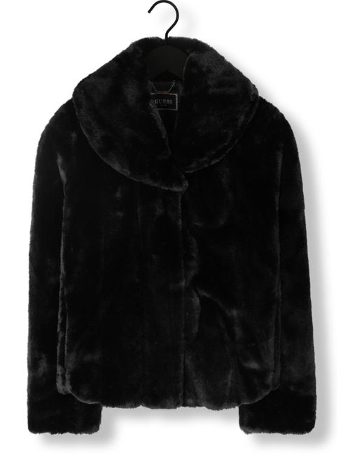 Guess Black Fake-fur-jack New Sophy Jacket