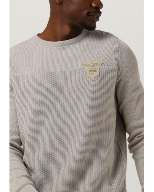 PME LEGEND Pullover R-Neck Cotton Plated Herren in Gray für Herren