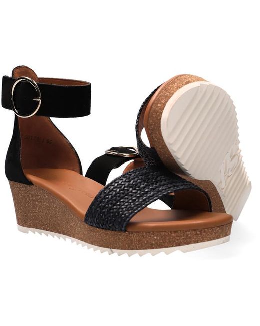 Paul Green Denim Zwarte Sandalen 7793 in het Zwart - Lyst