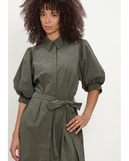 Neo Noir Green Damen Kleider Serene Poplin Dress