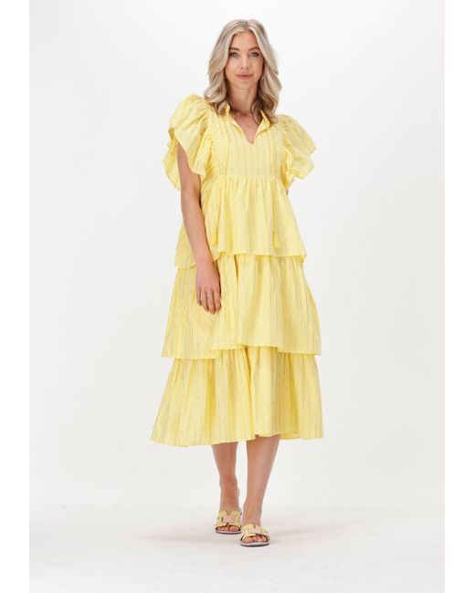 Y.A.S Yellow Midikleid Yaspala Ss Midi Dress - Fest