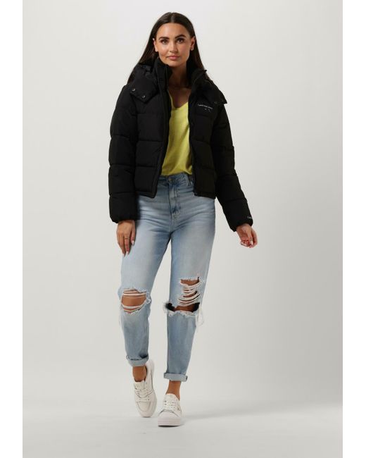 Calvin Klein Black Wattierte Jack Monologo Mw Nd Short Puffer