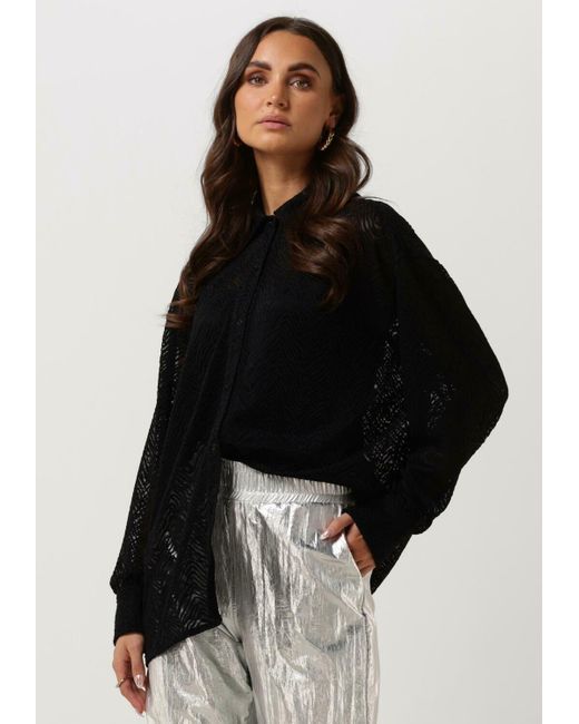 Alix The Label Black Bluse Ladies Woven Zebra Lace Blouse