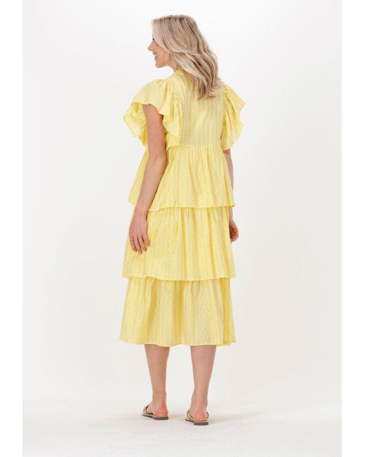 Y.A.S Yellow Midikleid Yaspala Ss Midi Dress - Fest