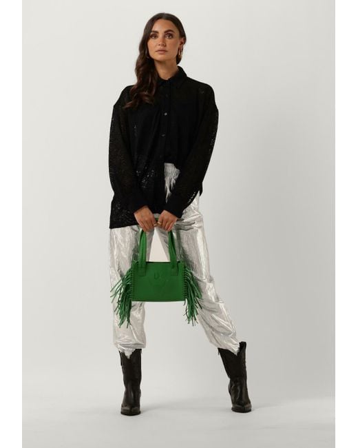 Alix The Label Black Bluse Ladies Woven Zebra Lace Blouse