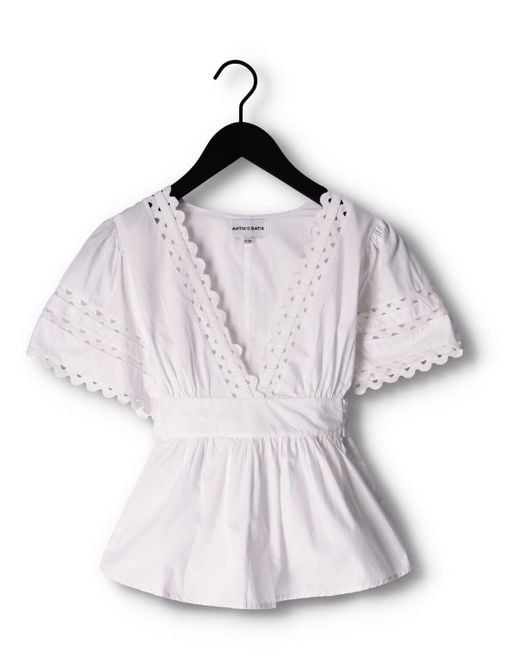 Antik Batik White Bluse Roda Tee Wide