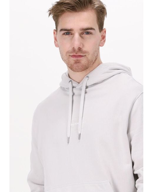 Calvin Klein White Sweatshirt Monogram Logo Hoodie Damen