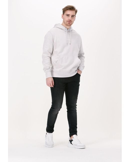 Calvin Klein White Sweatshirt Monogram Logo Hoodie Damen