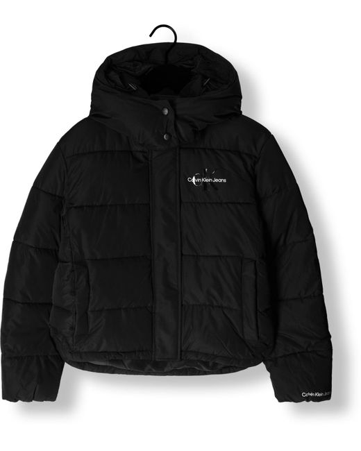 Calvin Klein Black Wattierte Jack Monologo Mw Nd Short Puffer