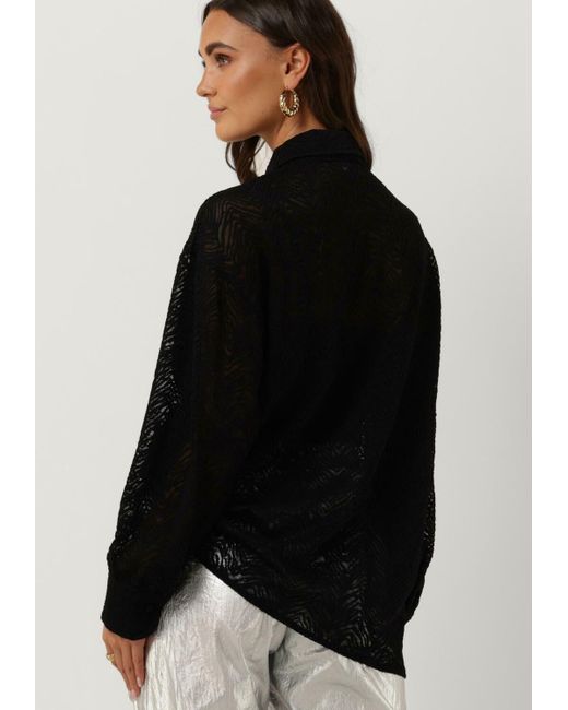 Alix The Label Black Bluse Ladies Woven Zebra Lace Blouse
