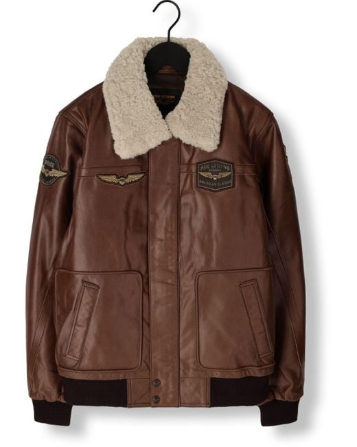 PME LEGEND Lederjack Bomber Jacket Hudson Buff Leather in Brown für Herren