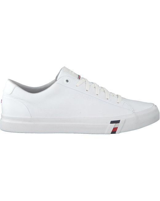 Tommy Hilfiger Canvas Lage Sneakers Corporate Men in het Wit voor heren -  Lyst
