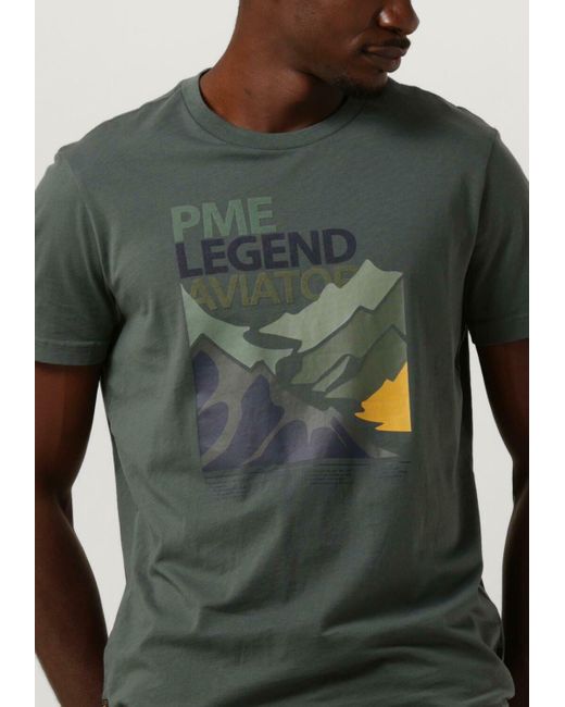 PME LEGEND T-Shirt Short Sleeve R-Neck Single Jersey Herren in Green für Herren