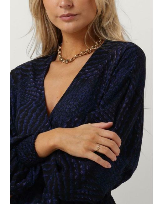 Alix The Label Blue Minikleid Graphic Wrap Dress