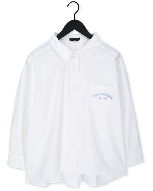 Colourful Rebel White Bluse Vicky Rebelle Dropped Shoulder Blouse Nicht-gerade