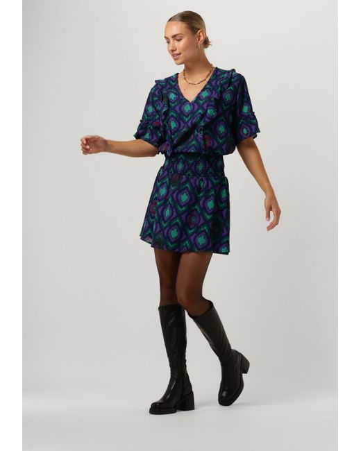 Alix The Label Blue Minirock Ladies Woven Ikat Mini Skirt