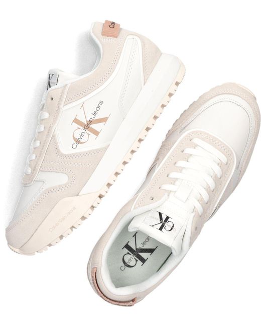 Calvin Klein Black Sneaker Low Tooth Runner Irregular Lines Dames