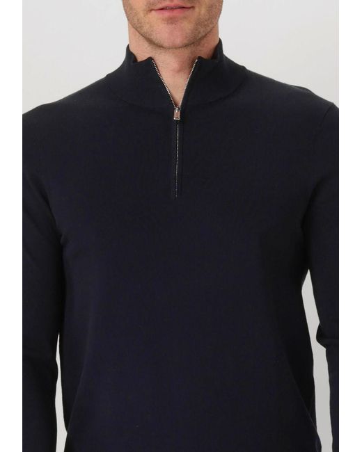 Profuomo Herren Pullover & Cardigans Half Zip Luxury Basic in Blue für Herren