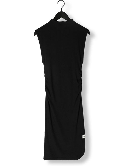 Calvin Klein Black Midikleid Tab Rib Mock Neck Long Dress