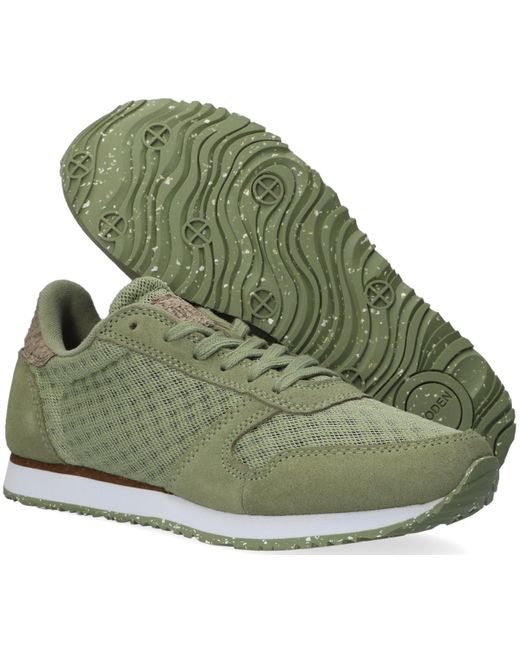 Woden Groene Lage Sneakers Ydun Suede Mesh Ii in het Groen - Lyst