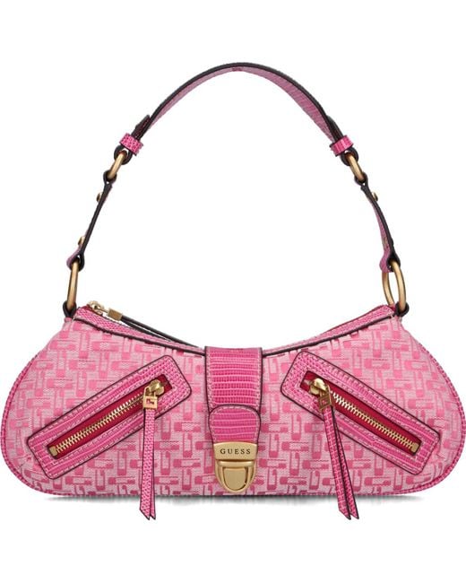 Guess Pink Umhängetasche Belle Vintage Top Zip Shoulder Bag