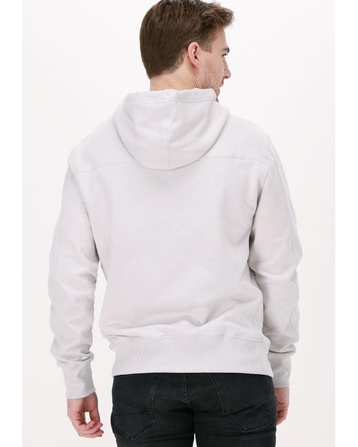 Calvin Klein White Sweatshirt Monogram Logo Hoodie Damen