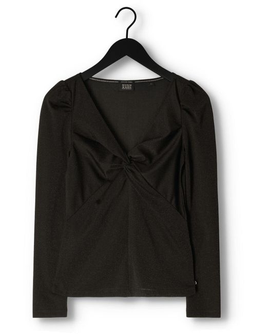 Scotch & Soda Black Top Twist Long Sleeved Top