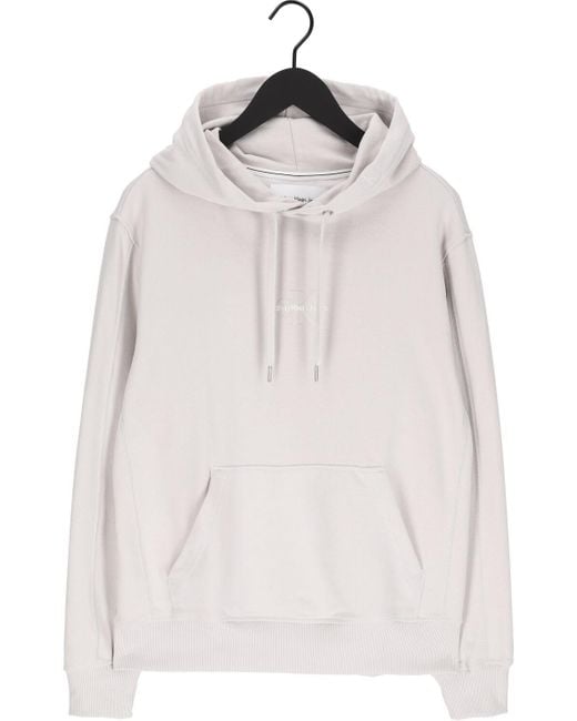 Calvin Klein White Sweatshirt Monogram Logo Hoodie Damen