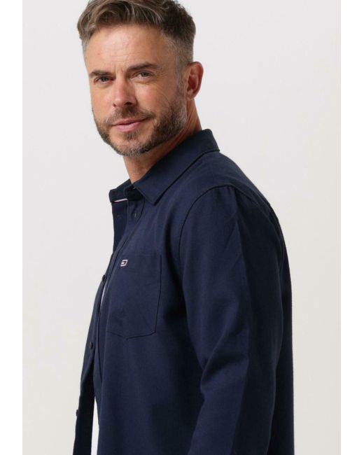 Tommy Hilfiger Overshirt Tjm Solid Flannel Shirt Herren in Blue für Herren