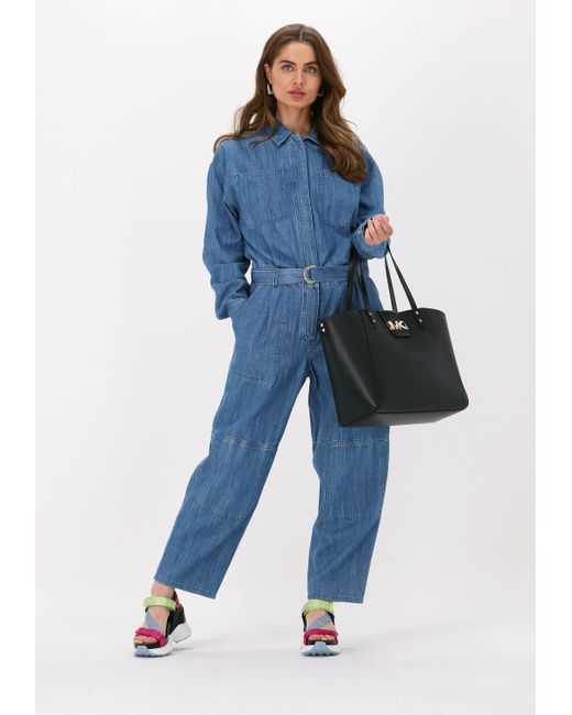 Michael Kors Blue Jumpsuit Chambray Belted Jumpsuit