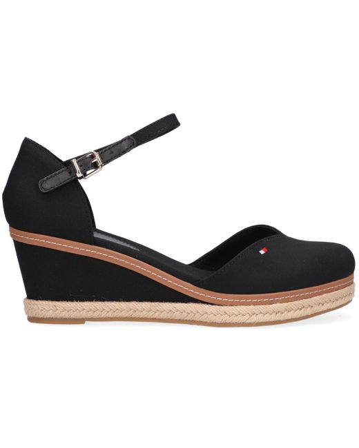 Tommy Hilfiger Canvas Sandalen Basic Closed Toe Mid Wedge in het Zwart -  Lyst
