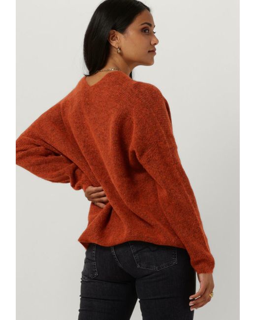 Mos Mosh Red Pullover Mmthora V-neck Knit