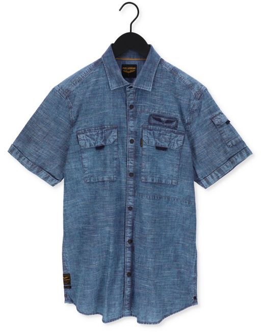 PME LEGEND Casual-oberhemd Short Sleeve Shirt Ctn Indigo Slub in Blue für Herren