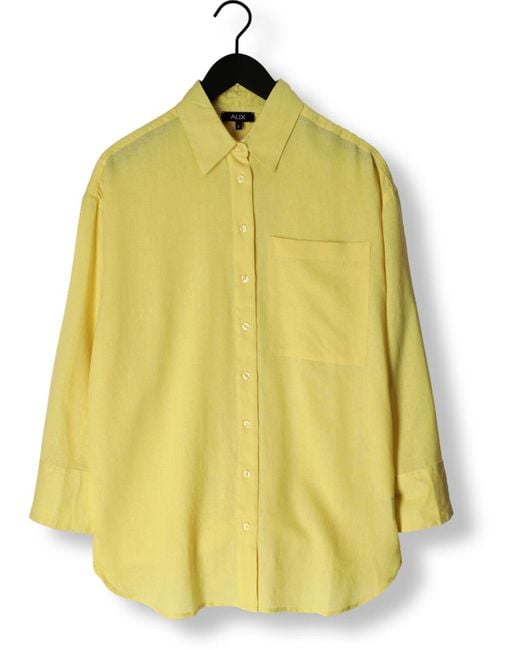 Alix The Label Yellow Bluse Ladies Woven Linen Lyocell Blouse