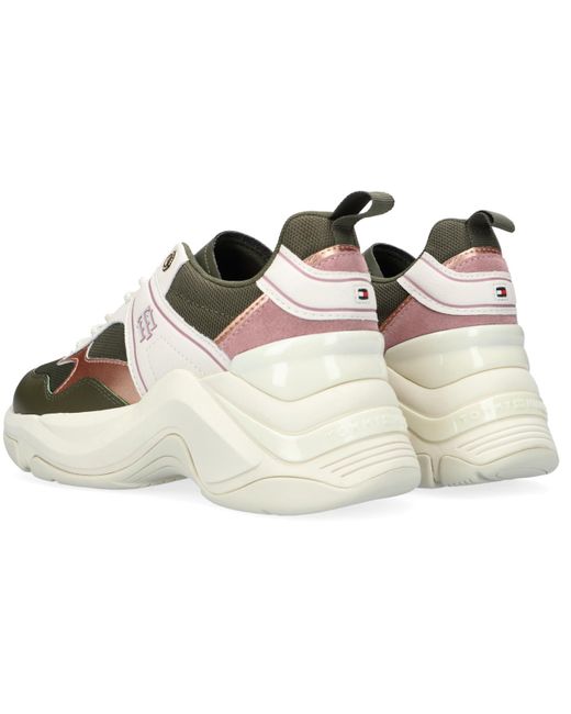 Tommy Hilfiger Rubber E Lage Sneakers Fashion Wedge in het Groen - Lyst