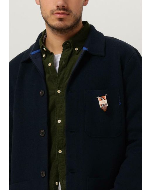 Scotch & Soda Jack Wool-blend Knitted Worker Jacket in Blue für Herren